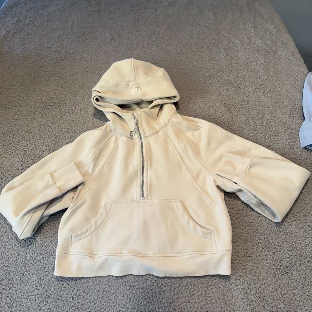 Lululemon Scuba Oversized Half-Zip Hoodie Color Bone Size Xs/S